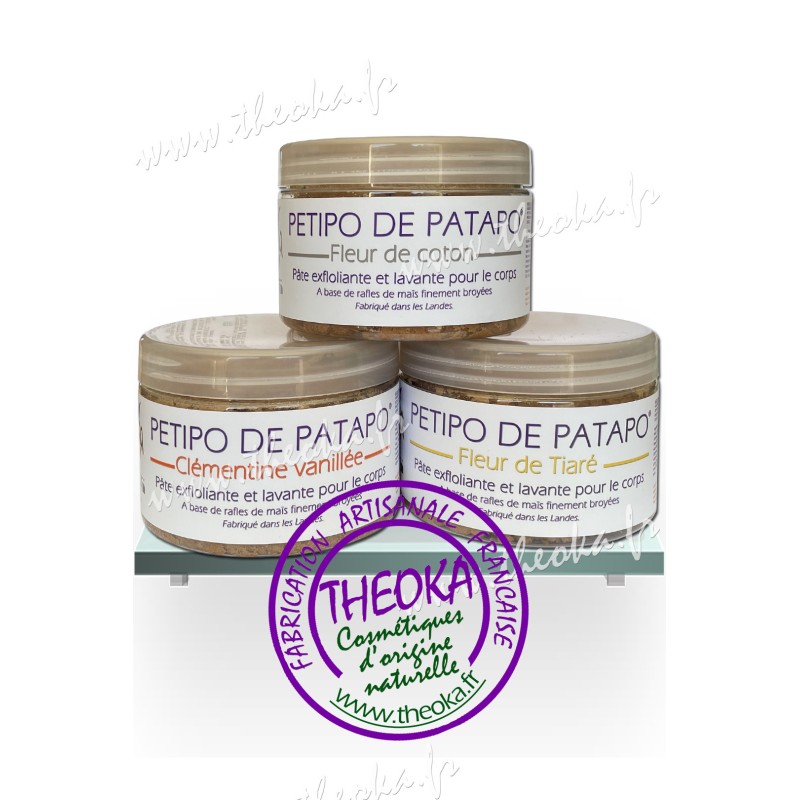 PETIPO PATAPO coton exfoliant douche bain peau naturel gommage